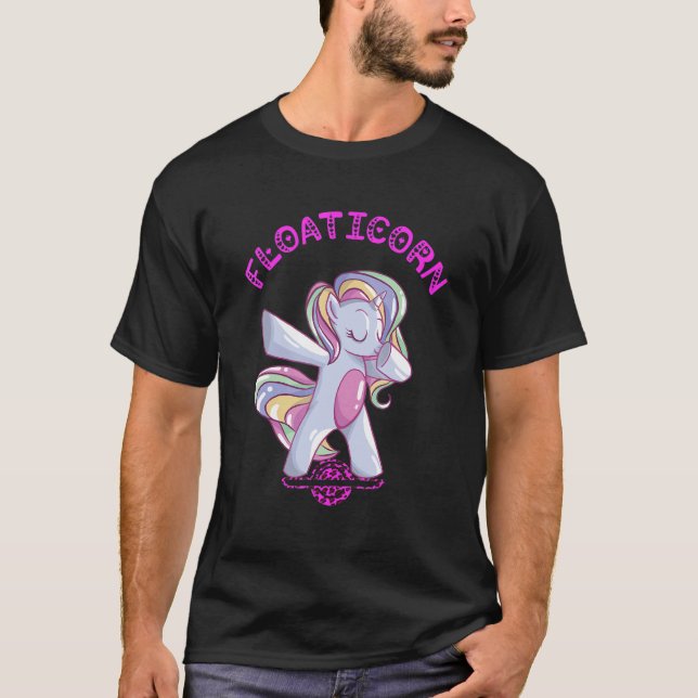 Electric Skateboard Floating Unicorn Skateboarding T-Shirt (Front)