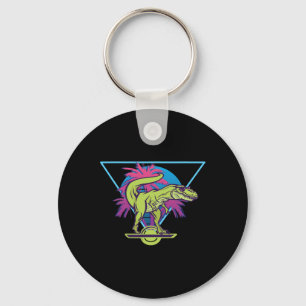 Electric Skateboard Modern Floating T-rex Retro On Key Ring