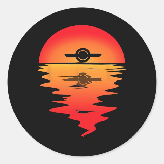 Electric Skateboard Onewheel Float Monowheel Vinta Classic Round Sticker (Front)