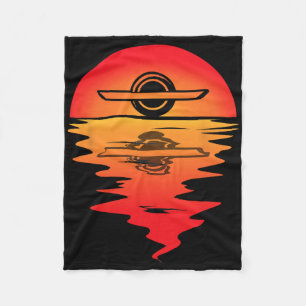Electric Skateboard Vintage Sunset Onewheel Float Fleece Blanket