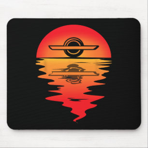 Electric Skateboard Vintage Sunset Onewheel Float Mouse Mat