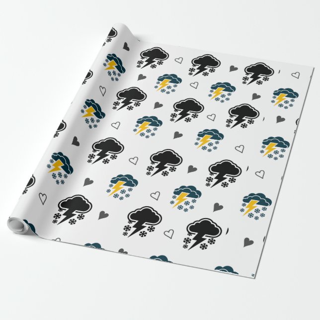 "Electric Skies: Cloud Thunder Wrapping Paper. " Wrapping Paper (Unrolled)