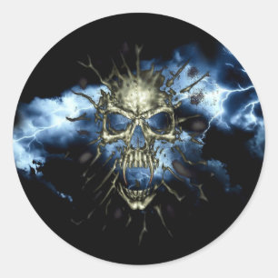 Electric Skull Classic Round Sticker