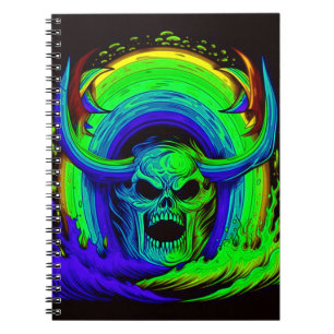 Electric Skull Vortex Illustration Notebook