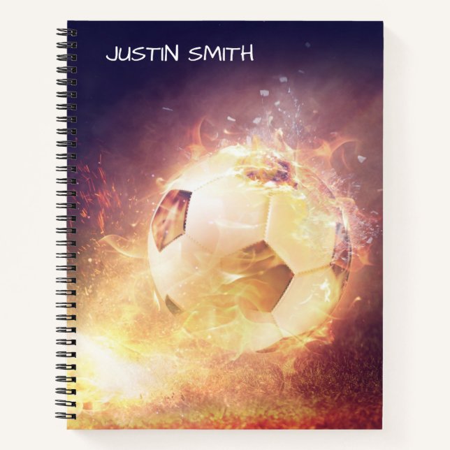 Electric Soccer Ball Personalised Notebook (Front)