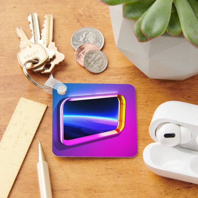 Electric Space Portal Scene Key Ring (Desk)