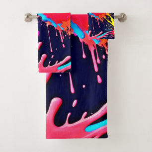 Electric Splashes of Vivid Colours Bath Towel Set
