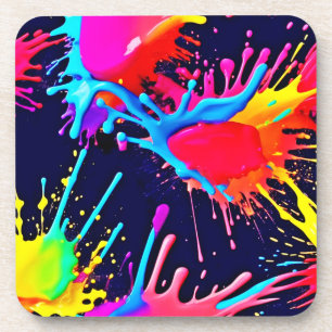 Electric Splashes of Vivid Colours Coaster