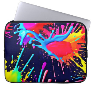 Electric Splashes of Vivid Colours Laptop Sleeve
