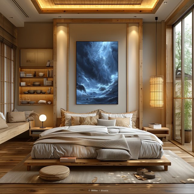 Electric Storm Over Ocean: Unleashed Rage Poster (Creator Uploaded)