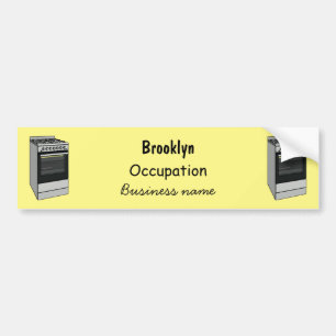 Electric stove cartoon illustration bumper sticker