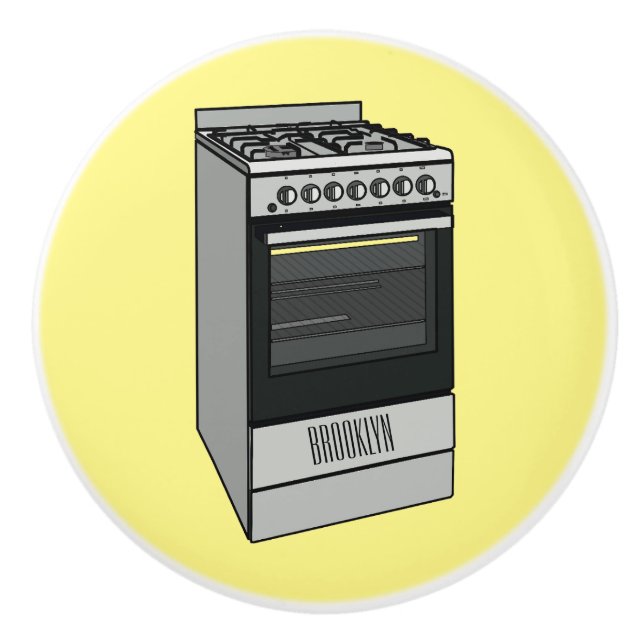 Electric stove cartoon illustration ceramic knob (Front)