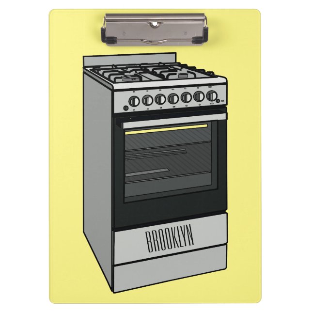 Electric stove cartoon illustration clipboard (Front)