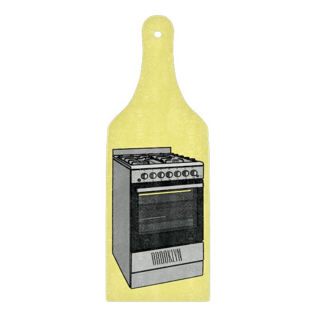 Electric stove cartoon illustration cutting board (Front)