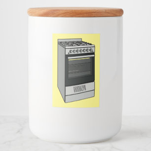 Electric stove cartoon illustration food label