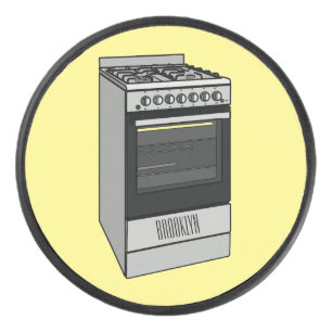 Electric stove cartoon illustration hockey puck