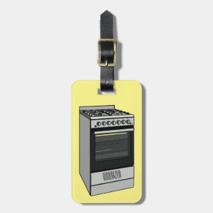 Electric stove cartoon illustration luggage tag