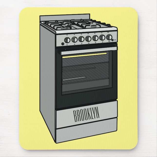 Electric stove cartoon illustration mouse mat (Front)