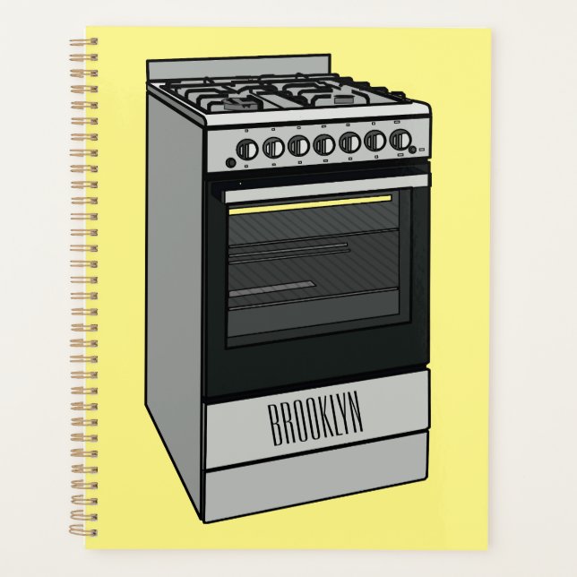 Electric stove cartoon illustration planner (Front)