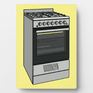 Electric stove cartoon illustration plaque