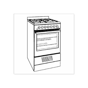 Electric stove cartoon illustration rubber stamp