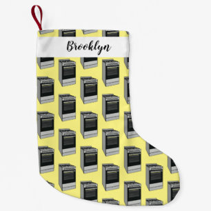 Electric stove cartoon illustration small christmas stocking