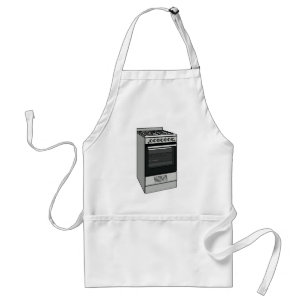 Electric stove cartoon illustration standard apron