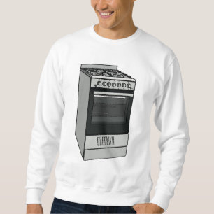 Electric stove cartoon illustration sweatshirt