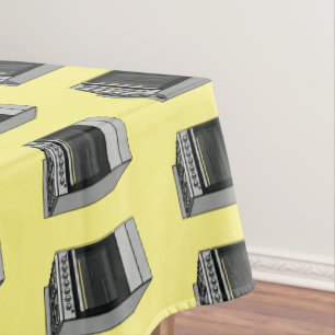 Electric stove cartoon illustration tablecloth