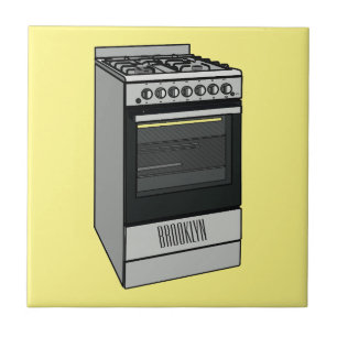 Electric stove cartoon illustration tile