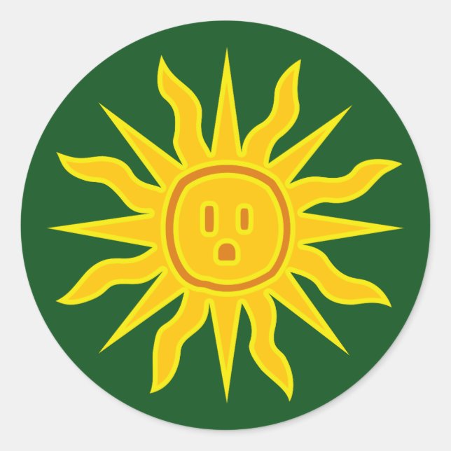 Electric Sun Classic Round Sticker (Front)