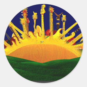 ELECTRIC SUNSET! CLASSIC ROUND STICKER