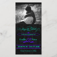 Electric Teal & Purple Photo Save the Date