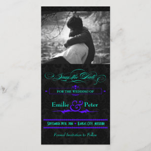 Electric Teal & Purple Photo Save the Date