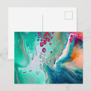 Electric Tides of Color Marble Postcard