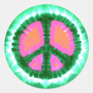 Electric Tie-Dye Peace Sign Classic Round Sticker