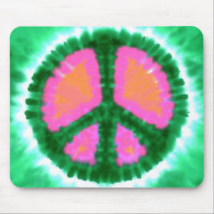 Electric Tie-Dye Peace Sign Mouse Mat