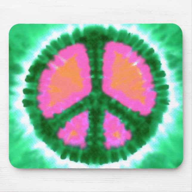 Electric Tie-Dye Peace Sign Mouse Mat (Front)