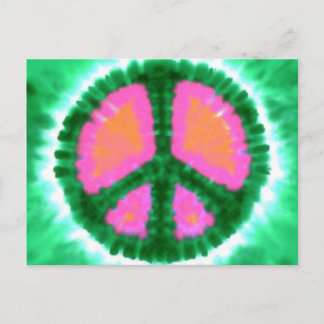 Electric Tie-Dye Peace Sign Postcard