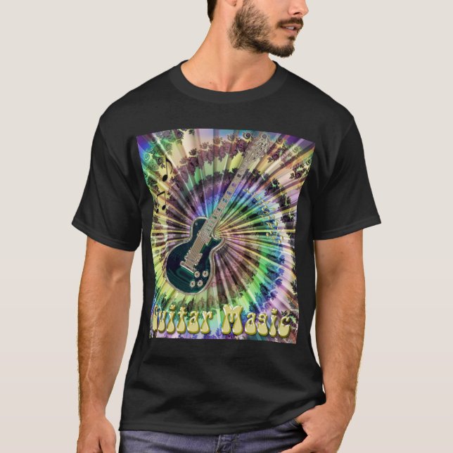 Electric Tie-Dye Swirl Guitar Magic Shirt (Front)