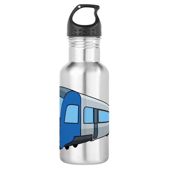 Electric train cartoon illustration 532 ml water bottle (Front)