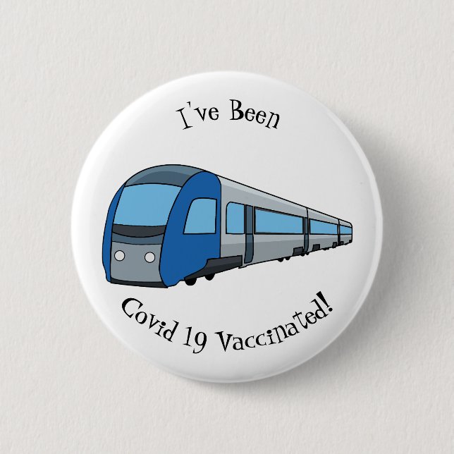 Electric train cartoon illustration 6 cm round badge (Front)
