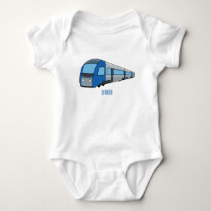 Electric train cartoon illustration baby bodysuit