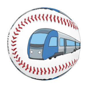Electric train cartoon illustration baseball
