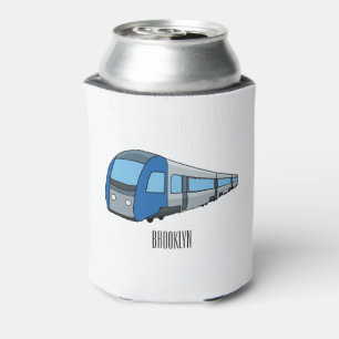 Electric train cartoon illustration can cooler