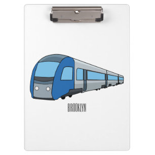 Electric train cartoon illustration clipboard