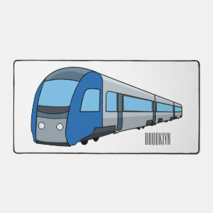 Electric train cartoon illustration desk mat