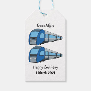 Electric train cartoon illustration gift tags