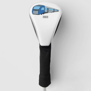 Electric train cartoon illustration  golf head cover