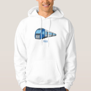 Electric train cartoon illustration hoodie